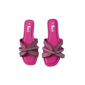 Pink Sandals with crystal details size 10 New